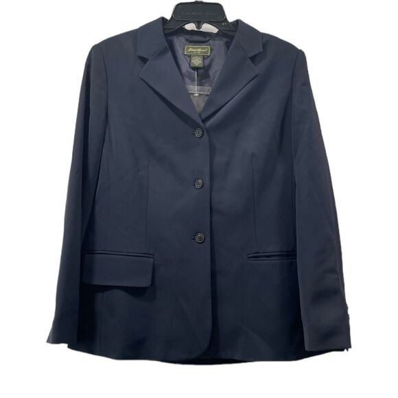 NWOT Eddie Bauer Navy Blazer Size 10P - Picture 1 of 13